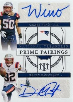 2020 Panini National Treasures - Prime Pairings #PR-NW Chase Winovich / Devin McCourty Front