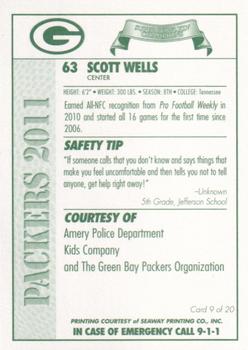 2011 Green Bay Packers Police - Amery  Police Department, Kids Company #9 Scott Wells Back
