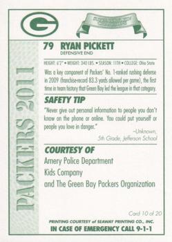 2011 Green Bay Packers Police - Amery  Police Department, Kids Company #10 Ryan Pickett Back