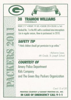 2011 Green Bay Packers Police - Amery  Police Department, Kids Company #15 Tramon Williams Back