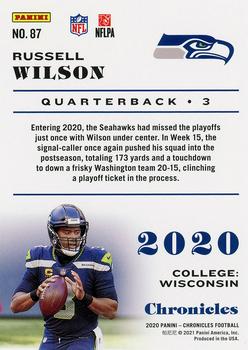 2020 Panini Chronicles - Pink #87 Russell Wilson Back