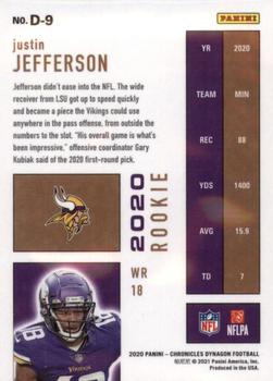 2020 Panini Chronicles - Dynagon Rookies #D-9 Justin Jefferson Back