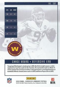 2020 Panini Chronicles - Luminance Update Rookies Pink #207 Chase Young Back