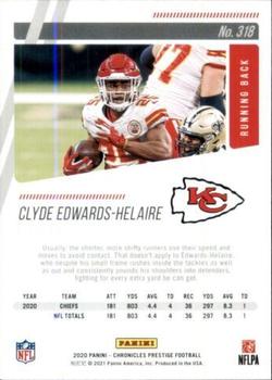 2020 Panini Chronicles - Prestige Rookies Update #318 Clyde Edwards-Helaire Back