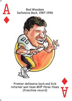 2010 Hero Decks Pittsburgh Steelers Football Heroes Playing Cards #A♦ Rod Woodson Front