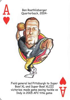 2010 Hero Decks Pittsburgh Steelers Football Heroes Playing Cards #A♥ Ben Roethlisberger Front