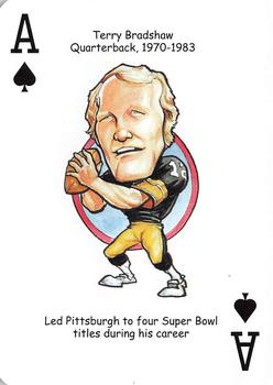 2010 Hero Decks Pittsburgh Steelers Football Heroes Playing Cards #A♠ Terry Bradshaw Front