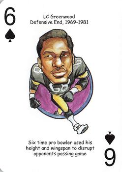 2010 Hero Decks Pittsburgh Steelers Football Heroes Playing Cards #6♠ L.C. Greenwood Front