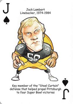 2010 Hero Decks Pittsburgh Steelers Football Heroes Playing Cards #J♠ Jack Lambert Front