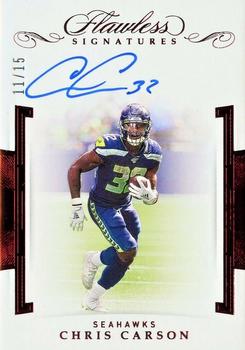 2020 Panini Flawless - 2019 Panini Flawless Football - Flawless Signatures Ruby #FS-CC Chris Carson Front