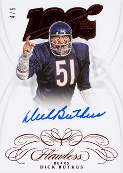 2020 Panini Flawless - 2019 Panini Flawless Football - NFL 100 Autograph Collection Ruby #NFL100-DB Dick Butkus Front