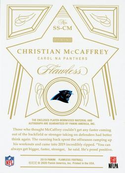 2020 Panini Flawless - 2019 Panini Flawless Football - Star Swatch Signatures Sapphire #SS-CM Christian McCaffrey Back