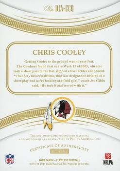 2020 Panini Flawless - Distinguished Patch Autographs Platinum #DIA-CCO Chris Cooley Back