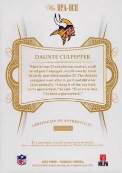 2020 Panini Flawless - Dual Patch Autographs #DPA-DCU Daunte Culpepper Back