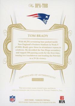 2020 Panini Flawless - Dual Patch Autographs #DPA-TOB Tom Brady Back