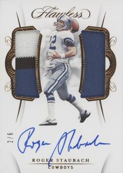 2020 Panini Flawless - Dual Patch Autographs Bronze #DPA-ROS Roger Staubach Front