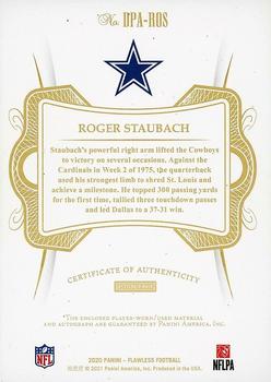 2020 Panini Flawless - Dual Patch Autographs Bronze #DPA-ROS Roger Staubach Back