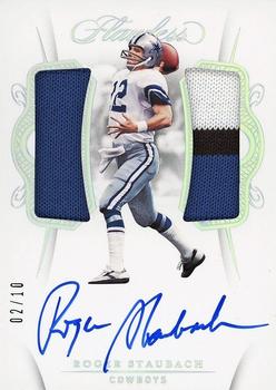 2020 Panini Flawless - Dual Patch Autographs Silver #DPA-ROS Roger Staubach Front