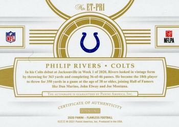 2020 Panini Flawless - Etched in Time #ET-PRI Philip Rivers Back