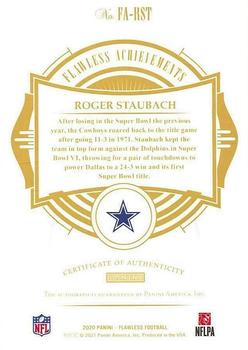 2020 Panini Flawless - Flawless Achievements #FA-RST Roger Staubach Back