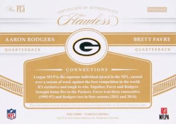 2020 Panini Flawless - Flawless Connections Emerald #FC5 Aaron Rodgers / Brett Favre Back
