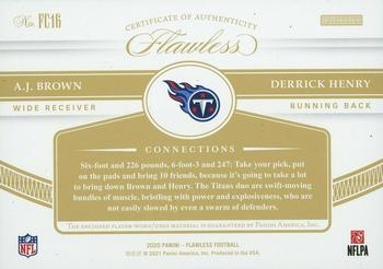 2020 Panini Flawless - Flawless Connections Platinum #FC16 A.J. Brown / Derrick Henry Back
