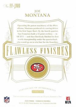 2020 Panini Flawless - Flawless Finishes Platinum #FF-JMO Joe Montana Back