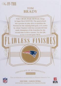 2020 Panini Flawless - Flawless Finishes Platinum #FF-TBR Tom Brady Back