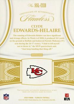2020 Panini Flawless - Flawless Laundry Tags #SSL-CEH Clyde Edwards-Helaire Back