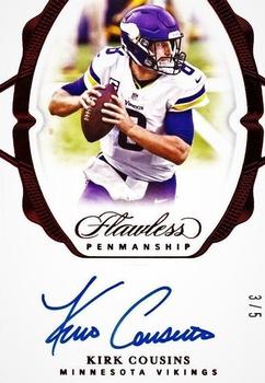 2020 Panini Flawless - Flawless Penmanship Ruby #FP-KCO Kirk Cousins Front