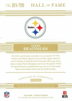 2020 Panini Flawless - Hall of Fame Autographs Ruby #HFA-TBR Terry Bradshaw Back