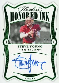 2020 Panini Flawless - Honored Ink Emerald #HI-SYO Steve Young Front