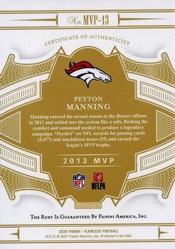 2020 Panini Flawless - MVP's #MVP-13 Peyton Manning Back