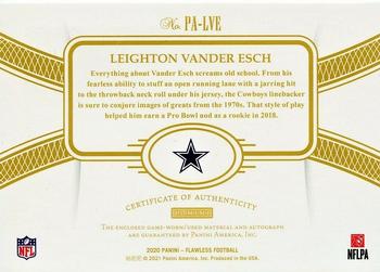 2020 Panini Flawless - Patch Autographs Ruby #PA-LVE Leighton Vander Esch Back