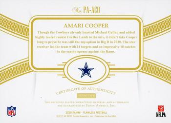 2020 Panini Flawless - Patch Autographs Silver #PA-ACO Amari Cooper Back