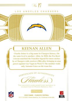 2020 Panini Flawless - Patches #P7 Keenan Allen Back