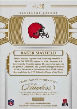 2020 Panini Flawless - Patches #P15 Baker Mayfield Back