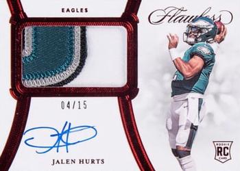 2020 Panini Flawless - Rookie Patch Autographs Ruby #RPA-JHU Jalen Hurts Front