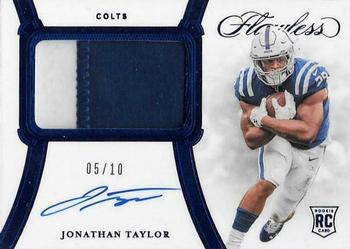 2020 Panini Flawless - Rookie Patch Autographs Sapphire #RPA-JTA Jonathan Taylor Front