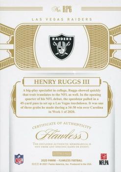 2020 Panini Flawless - Rookie Patches Brand Logo #RP6 Henry Ruggs III Back