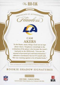 2020 Panini Flawless - Rookie Shadow Signatures Ruby #RSS-CAK Cam Akers Back
