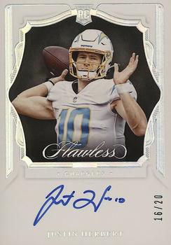 2020 Panini Flawless - Rookie Shadow Signatures Silver #RSS-JHE Justin Herbert Front