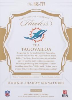 2020 Panini Flawless - Rookie Shadow Signatures Silver #RSS-TTA Tua Tagovailoa Back