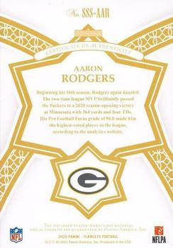 2020 Panini Flawless - Star Swatch Signatures Emerald #SSS-AAR Aaron Rodgers Back