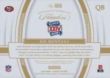 2020 Panini Flawless - Super Bowl Swatches #SBS9 Joe Montana Back