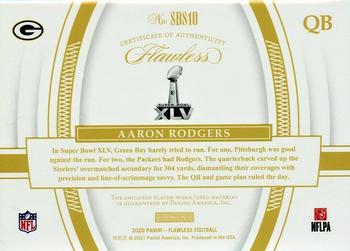 2020 Panini Flawless - Super Bowl Swatches #SBS10 Aaron Rodgers Back