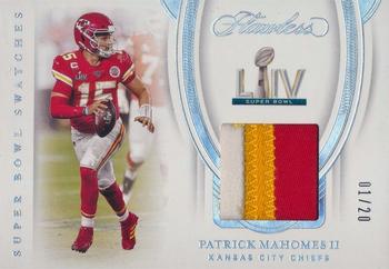 2020 Panini Flawless - Super Bowl Swatches Silver #SBS2 Patrick Mahomes II Front
