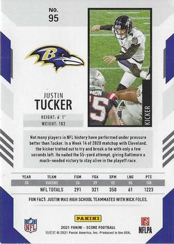 2021 Score - Purple #95 Justin Tucker Back