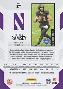 2021 Score - Purple #374 Peyton Ramsey Back