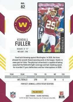 2021 Score - Red #82 Kendall Fuller Back